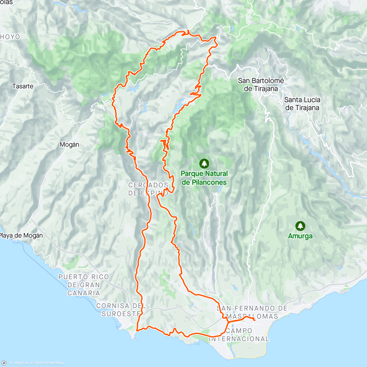 Map of the activity, Juncal & Chira 🥳🚲🌴☀️ Gravel