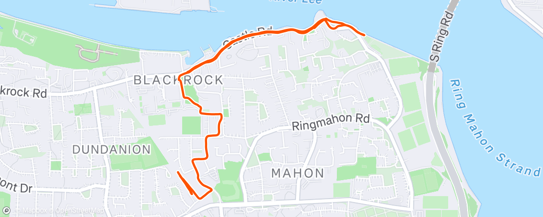 Map of the activity, Evening Run
