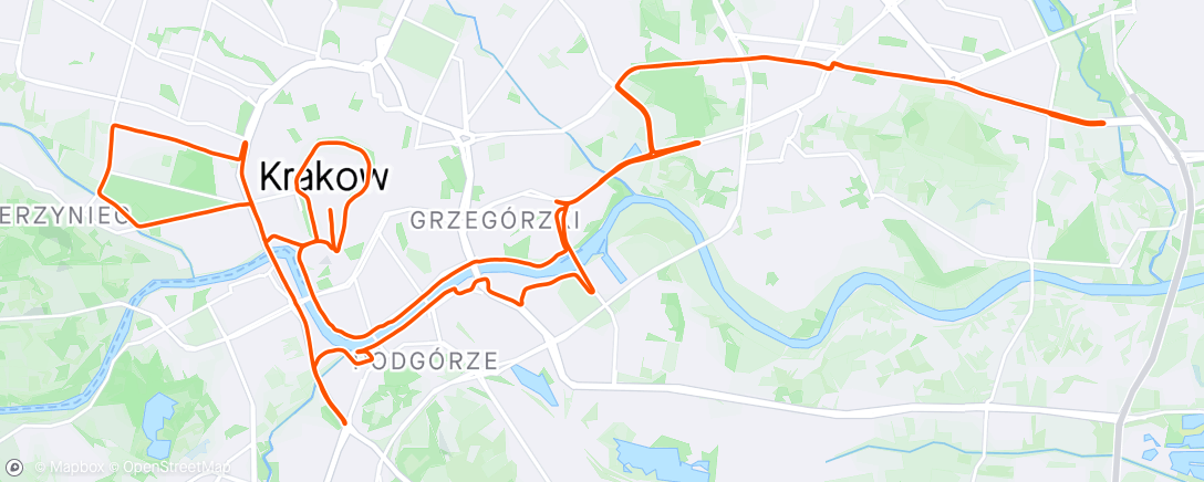 Map of the activity, Krakow marathon - 29th overall, 6th AG