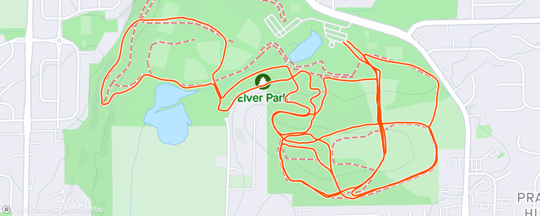 Map of the activity, Elver park trails with MTR