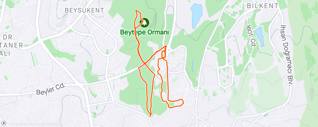 Map of the activity, Beytepe Trail Run