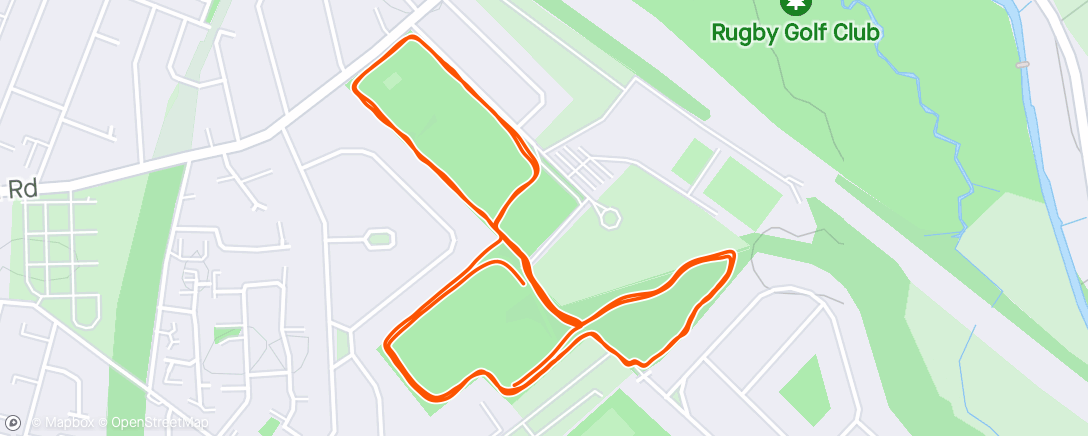 Map of the activity, Rugby parkrun with Rebekah for her flake run!