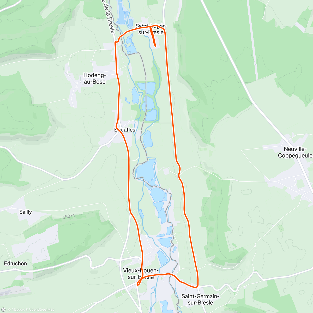 Map of the activity, Décrassage post Marathon avec le 🥶