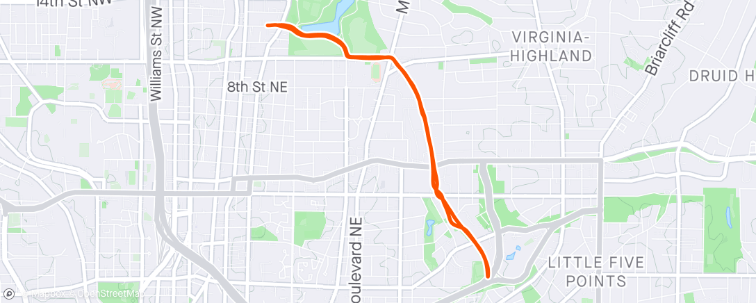 Map of the activity, What's with the headwind uphill on BeltLine?