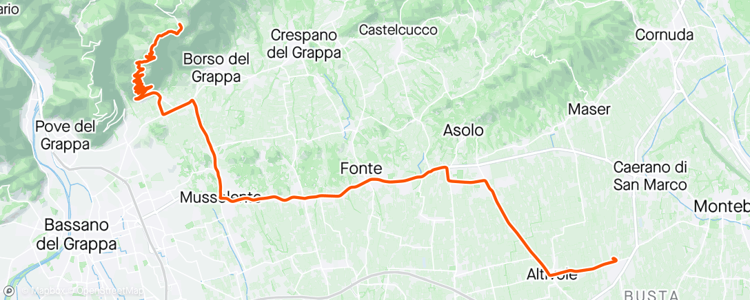 「Ritorno da cima grappa」活動的地圖