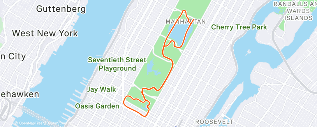 Map of the activity, Zwift - 10/8/4min Threshold on The Highline in New York
