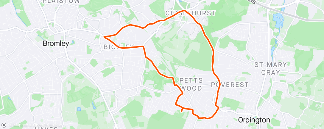 Map of the activity, No oomph after my cold and a wonky front wheel