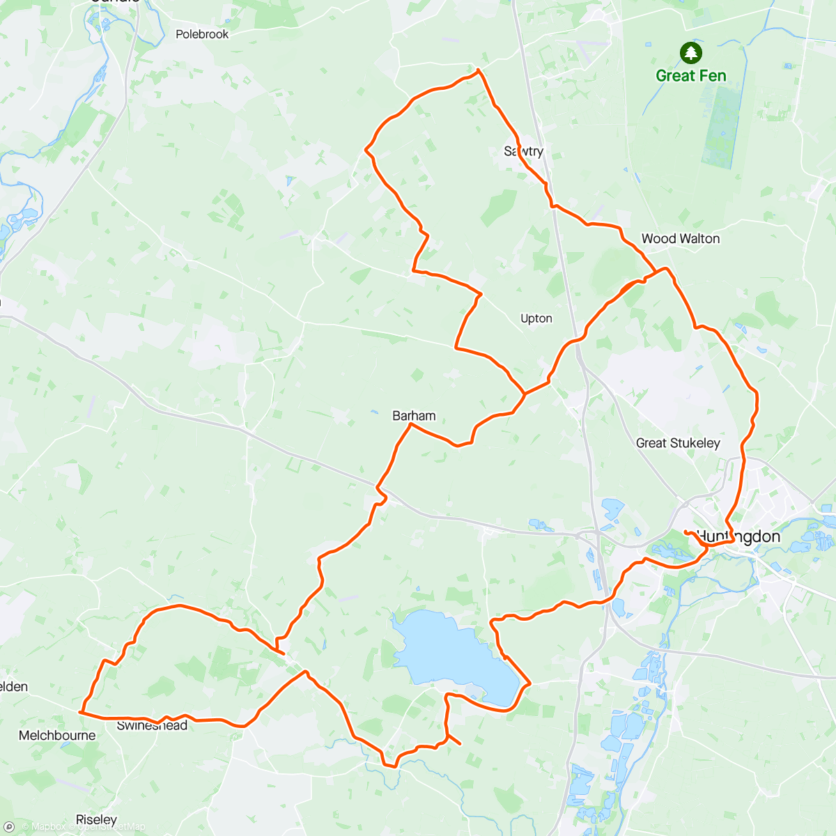 Map of the activity, Windy Ride