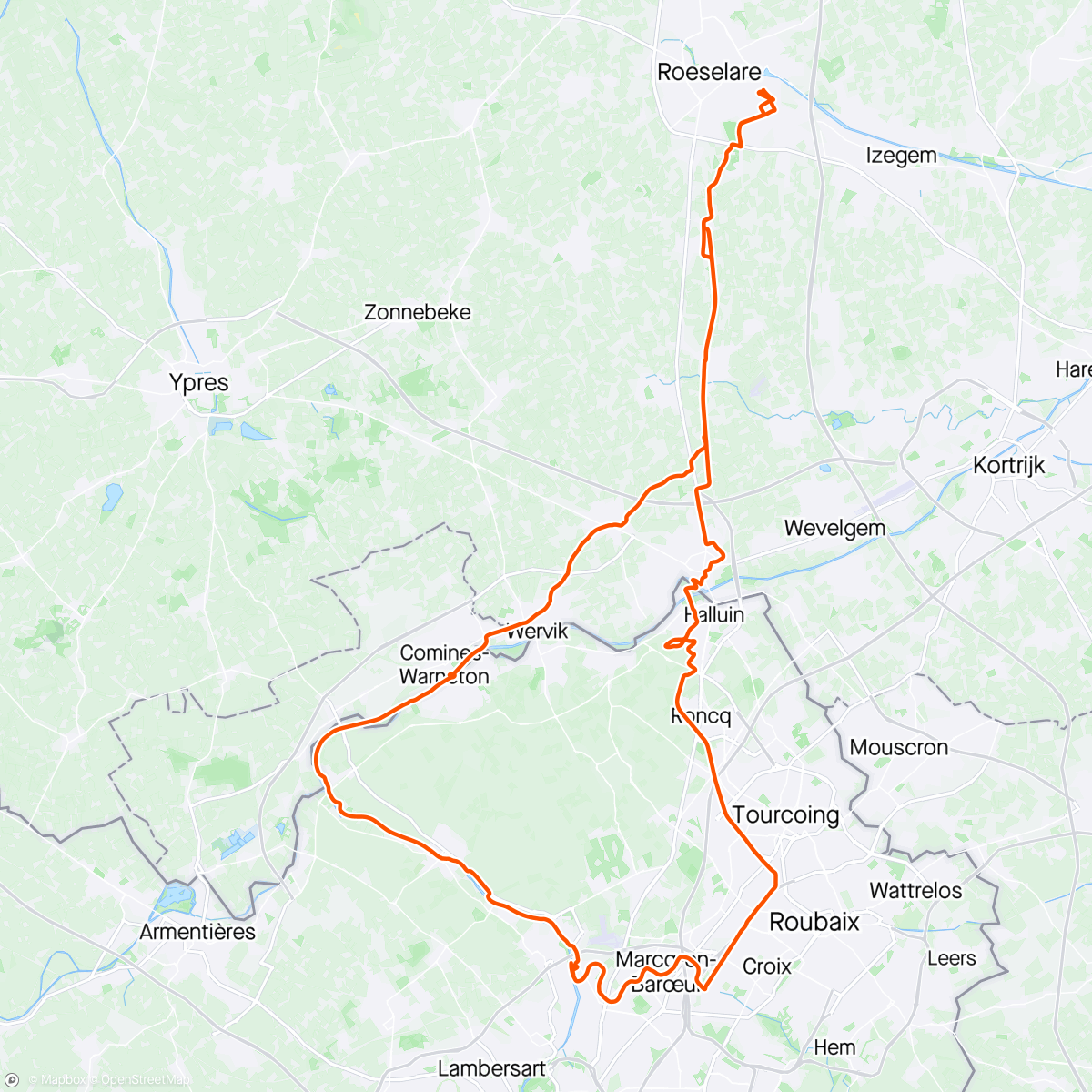 Map of the activity, Canal du Roubaix - Deûle