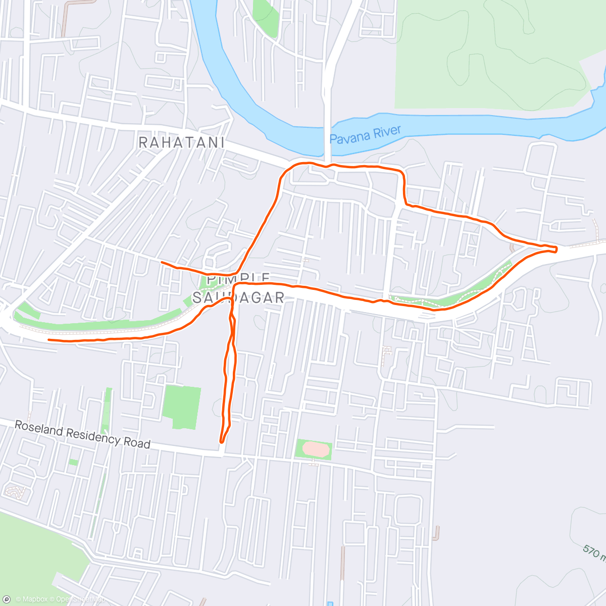 Map of the activity, Test 1 - Walk 5km