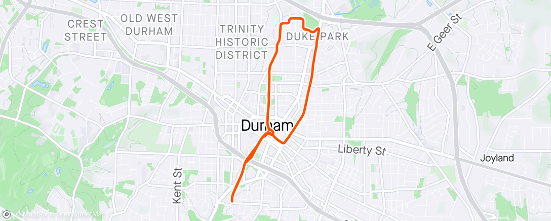 Map of the activity, Afternoon Run