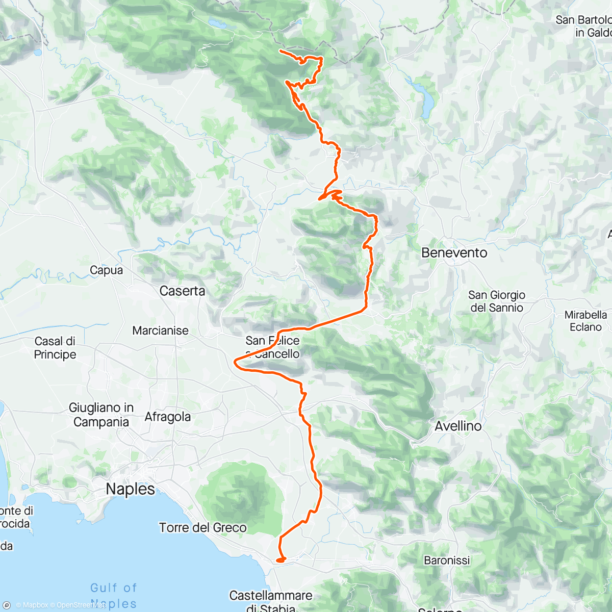 Map of the activity, Giro d’Italia stage 10