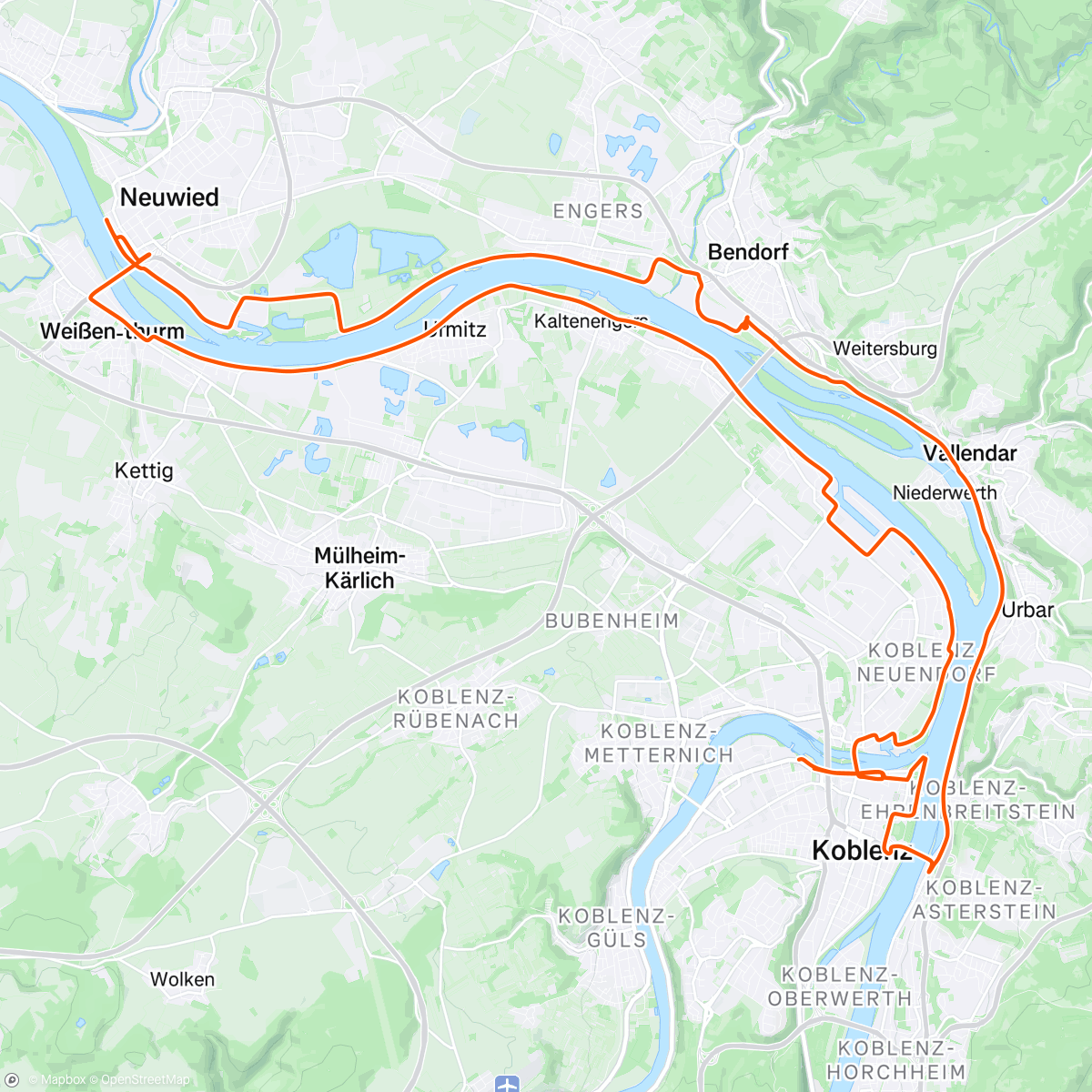 Map of the activity, Rhein sehen