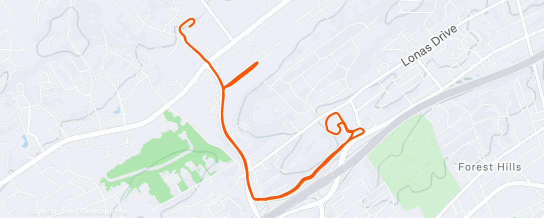 Map of the activity, Afternoon Run