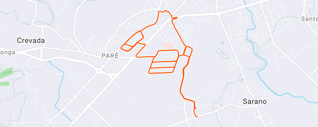 Map of the activity, Corsa mattutina