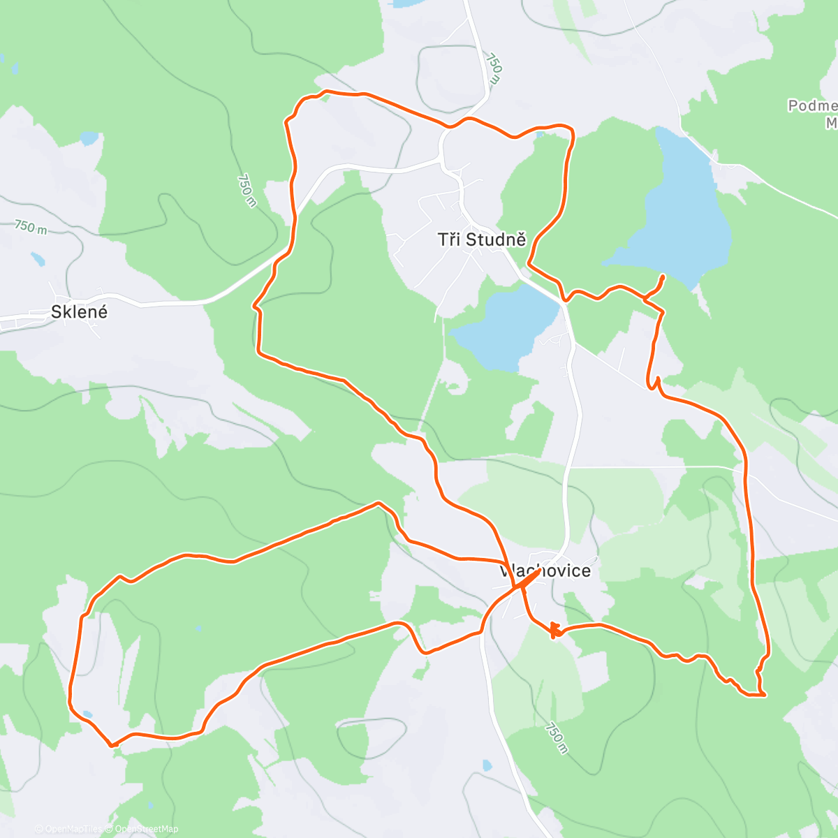 Карта физической активности (Koucouří procházka 😻 po ❄️Vysočině ☀️🌬️🥶🌌🔦)