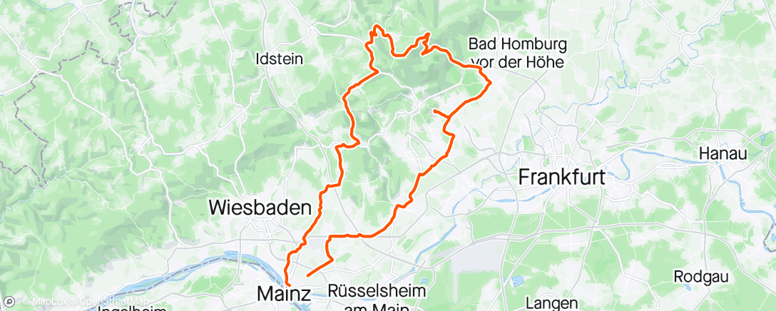 Mapa de la actividad, Betreutes Radfahren zum Feldberg