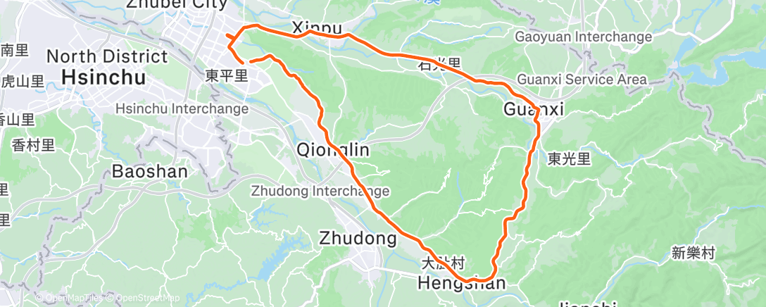 Map of the activity, Afternoon Ride