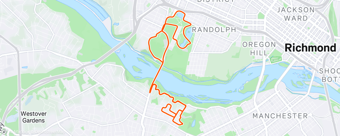 Map of the activity, Evening Ride