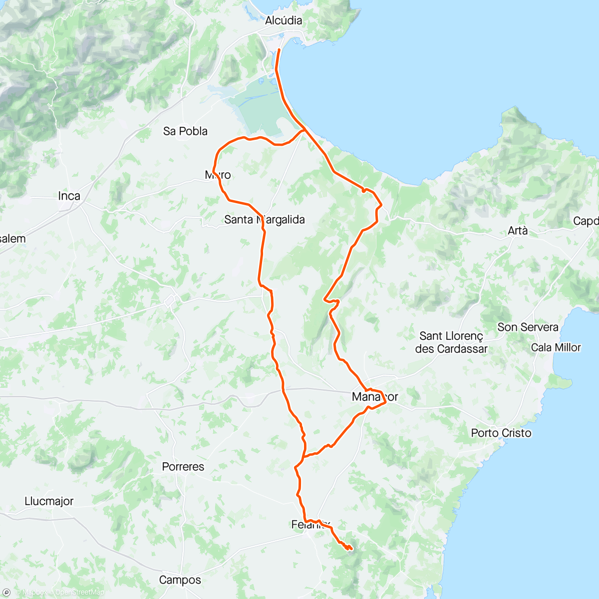 Map of the activity, Mallorca etappa 4