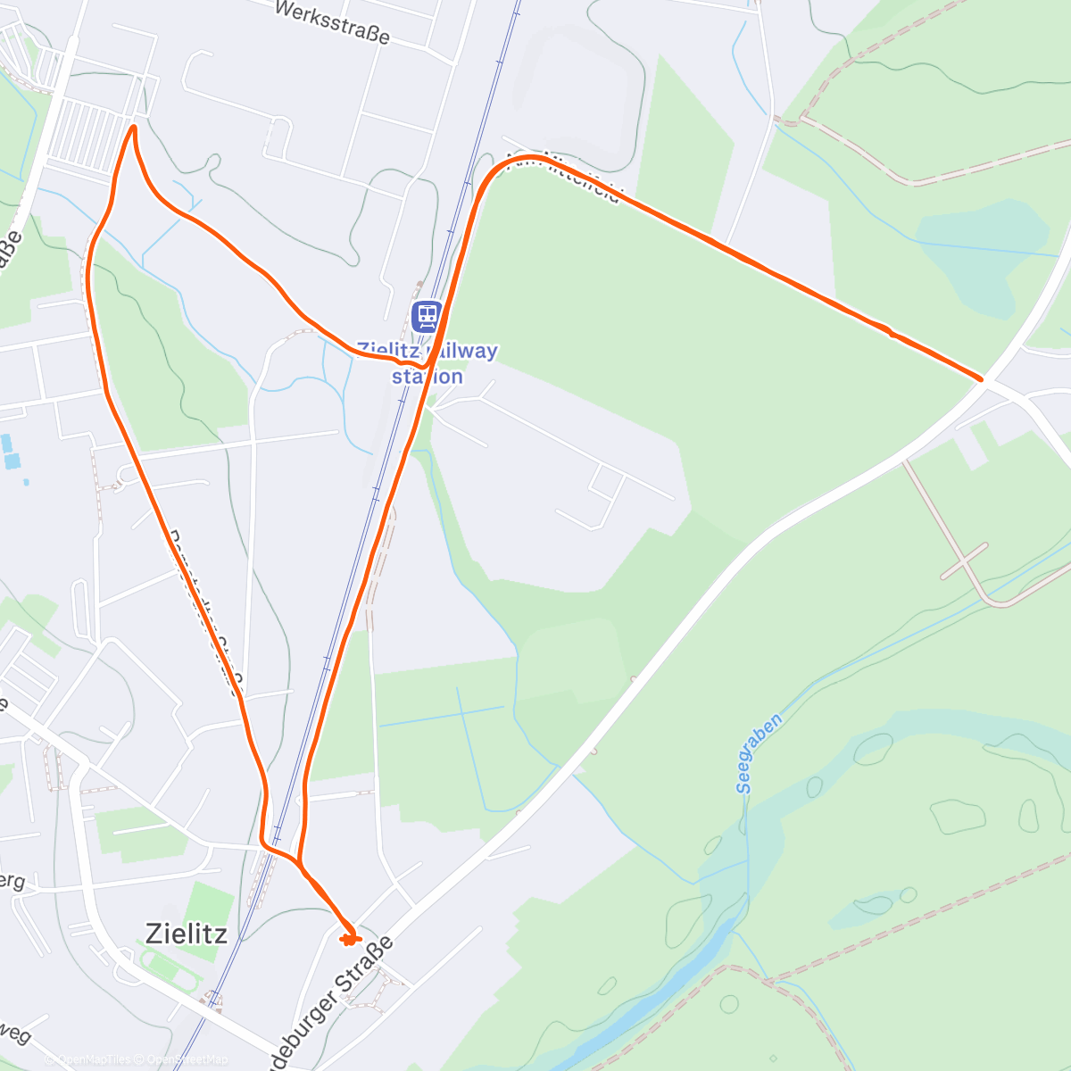Map of the activity, Lauf am Nachmittag