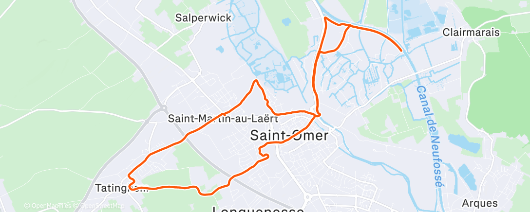 Карта физической активности (Course à pied dans l'après-midi)