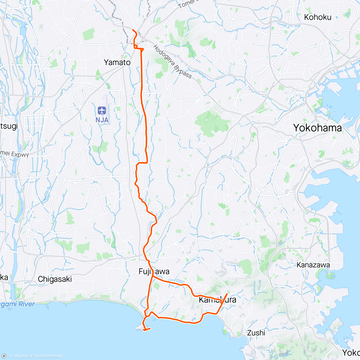 Map of the activity, Morning Ride - a tad humid today.