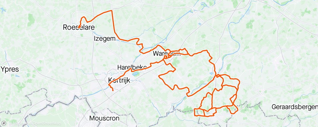Map of the activity, Dwars Door Vlaanderen