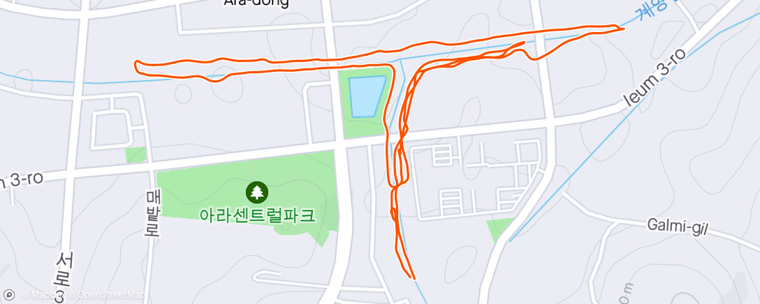 「Barefoot 5k 계양천」活動的地圖