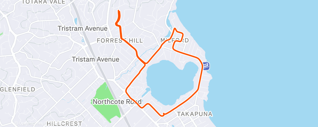 Map of the activity, Afternoon Run
