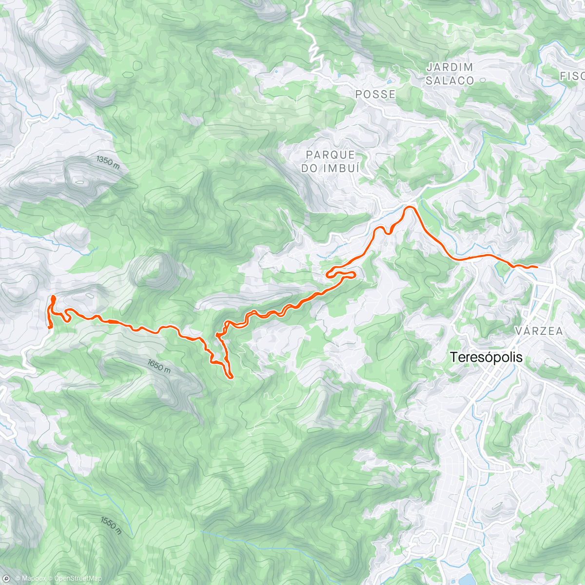 Map of the activity, Pedal Serra das Hortências