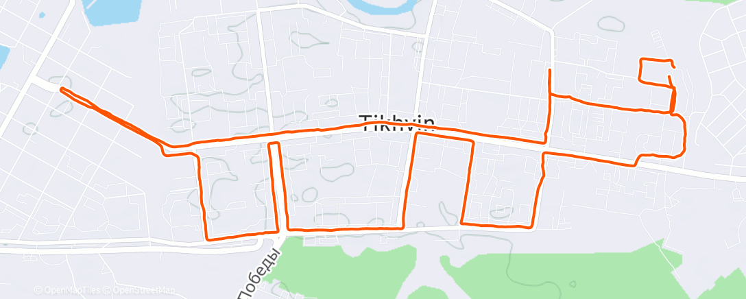 Map of the activity, Дневной забег