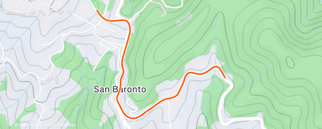 Map of the activity, Pedalata pomeridiana
