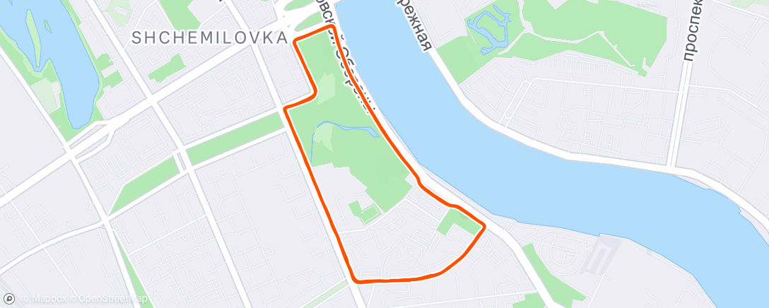 Map of the activity, Вечерний забег