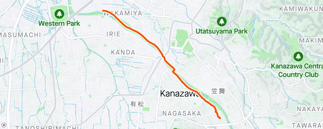 Map of the activity, 夕方のライド