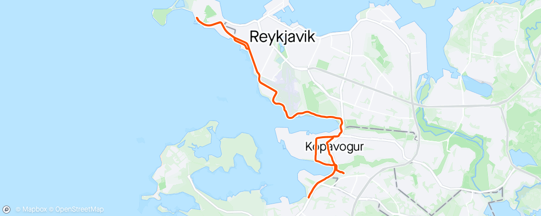Map of the activity, Morning Ride - endaði fljott að þessu sinni.