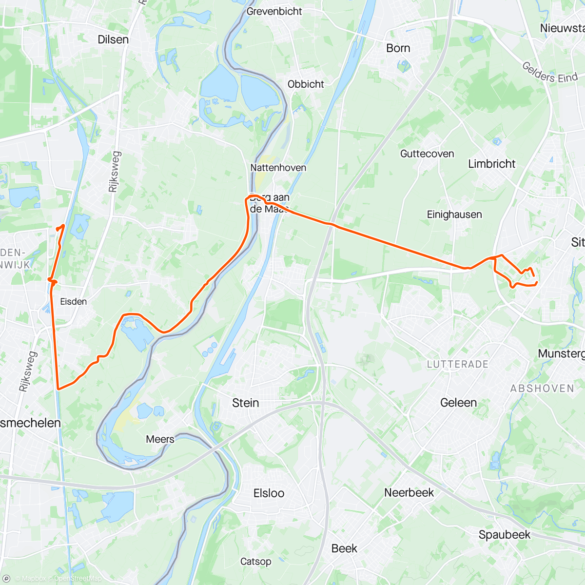 Map of the activity, Pancake ride
