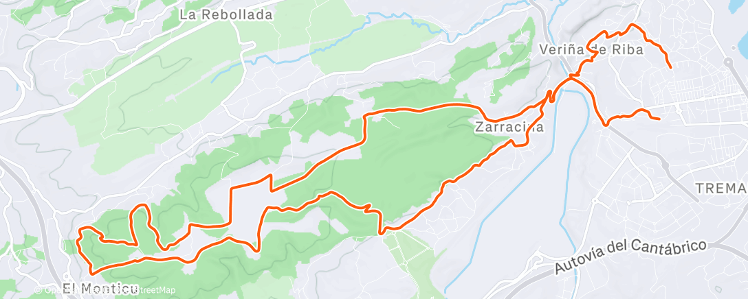 Карта физической активности (Bicicleta de montaña matutina)