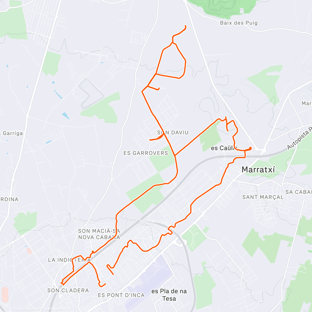 Map of the activity, Around Marratxí 12 2025