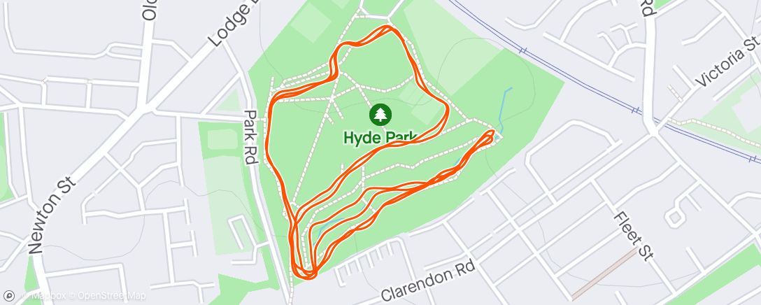 Kaart van de activiteit “Hyde park run”