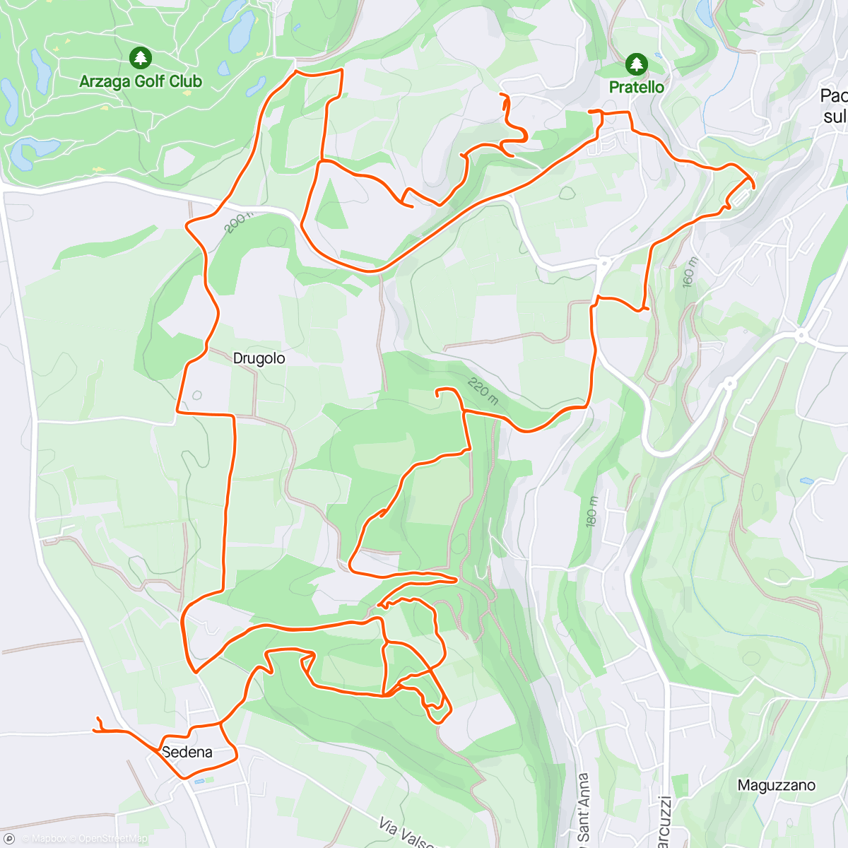 Map of the activity, Giro in relax in MTB qui in Val Tenesi con qualche sgasata.