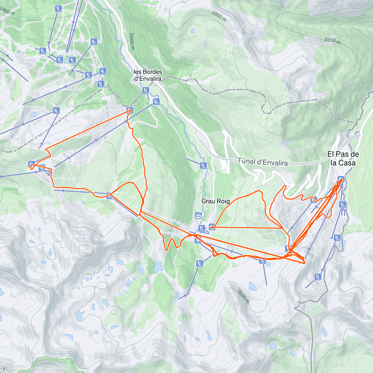 Map of the activity, Ski alpin dans l'après-midi