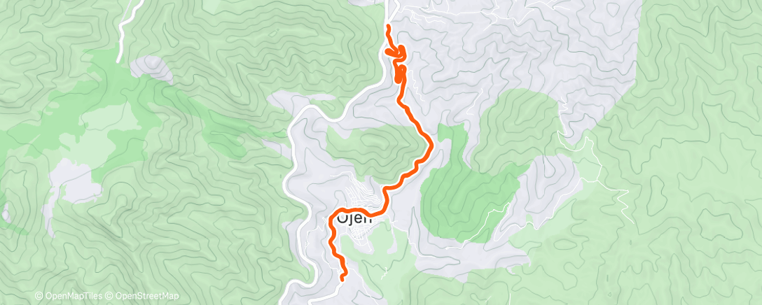 Map of the activity, Outdoor run