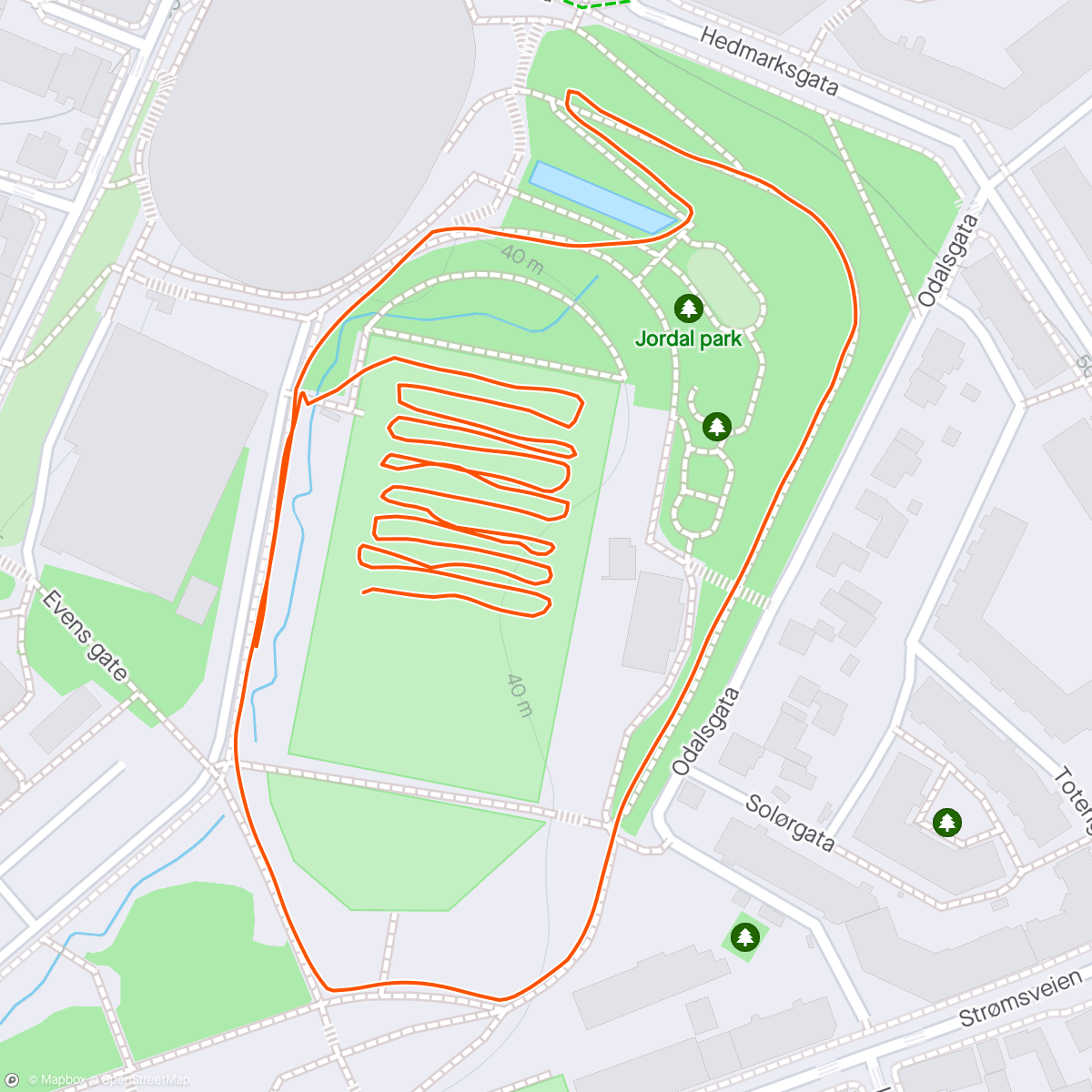Map of the activity, Jordal.