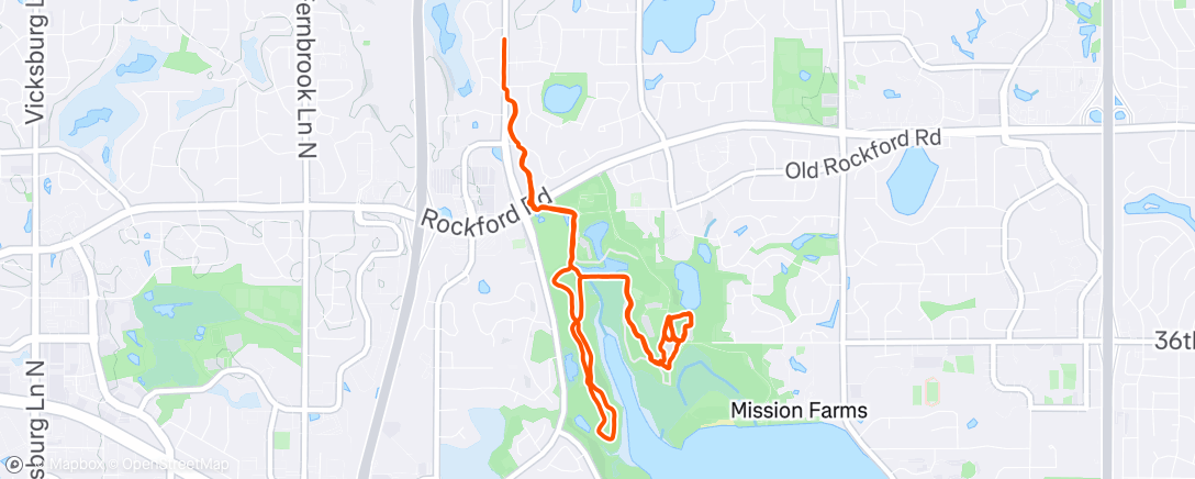 Map of the activity, Afternoon Trail Run