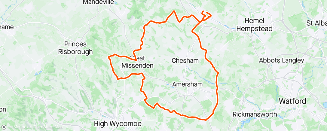 Map of the activity, BCC club ride