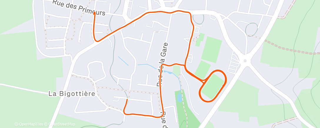 Карта физической активности (Course à pied le matin)