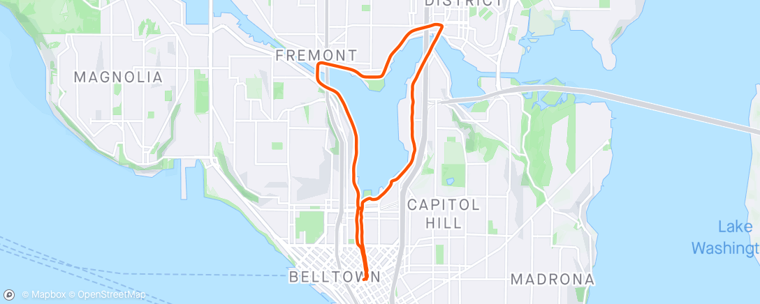 Map of the activity, Lake Union, Seattle