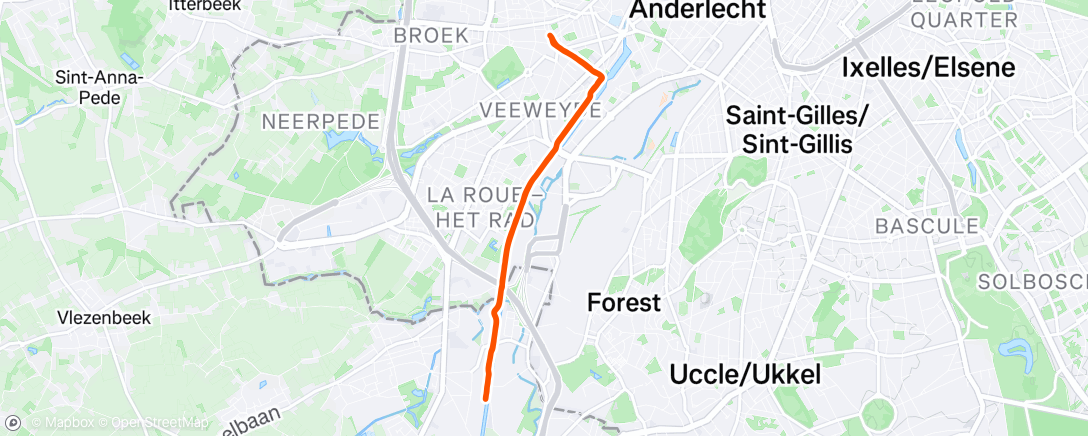 Map of the activity, Course à pied le matin