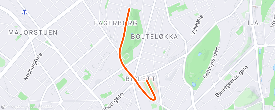 Map of the activity, Holmenkollstafetten etappe 2